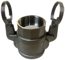 Camlock type D - vrouwelijk met binnendraad - RVS 316 - PFA wit gecoat - 1" - DN25
