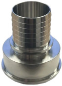 Raccord laitier - DIN 11851 - Partie lisse avec embout cannelé - DN40 x 32mm - Inox 316