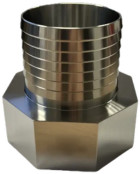 IBC S60x6 binnendraad - met gekartelde slangtule - RVS 316L