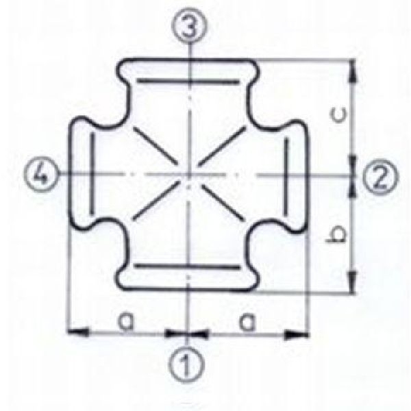 Kruisstuk Nr.180 Zwart 3/4”